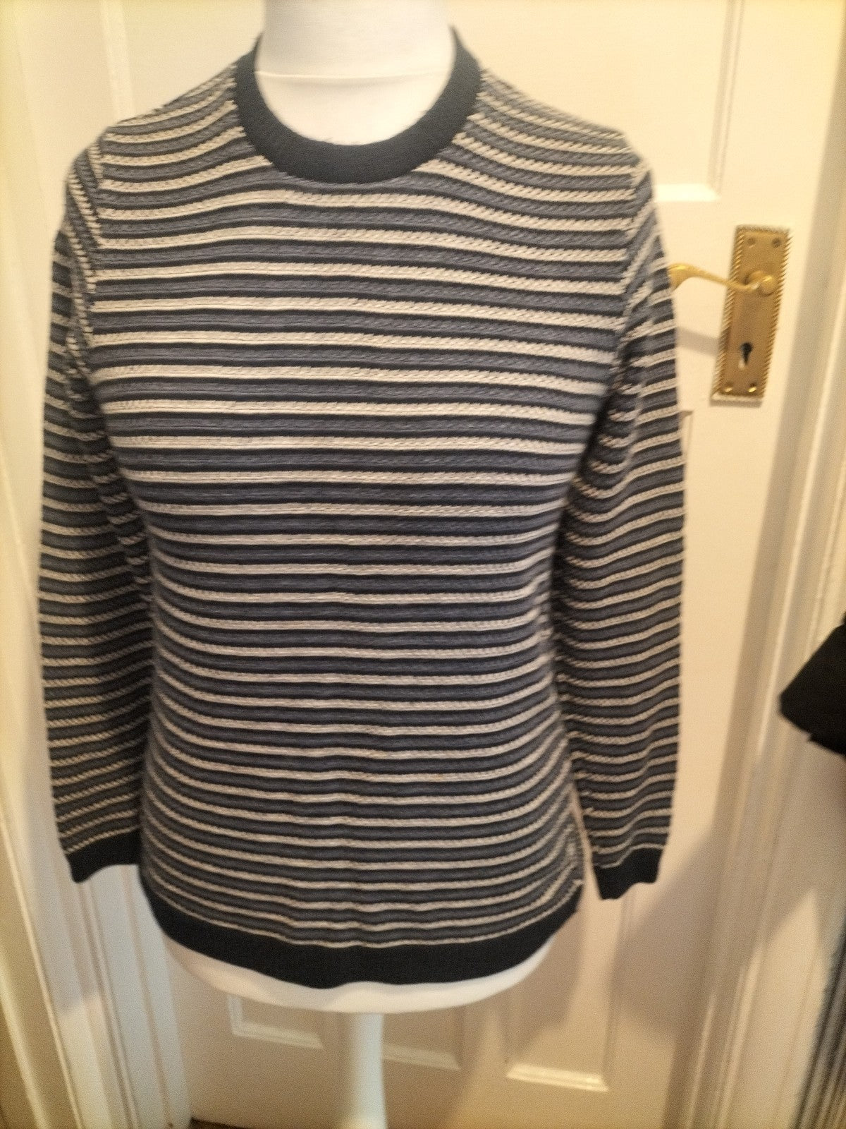 Ladies Refectory Size Medium Navy Striped Jumper