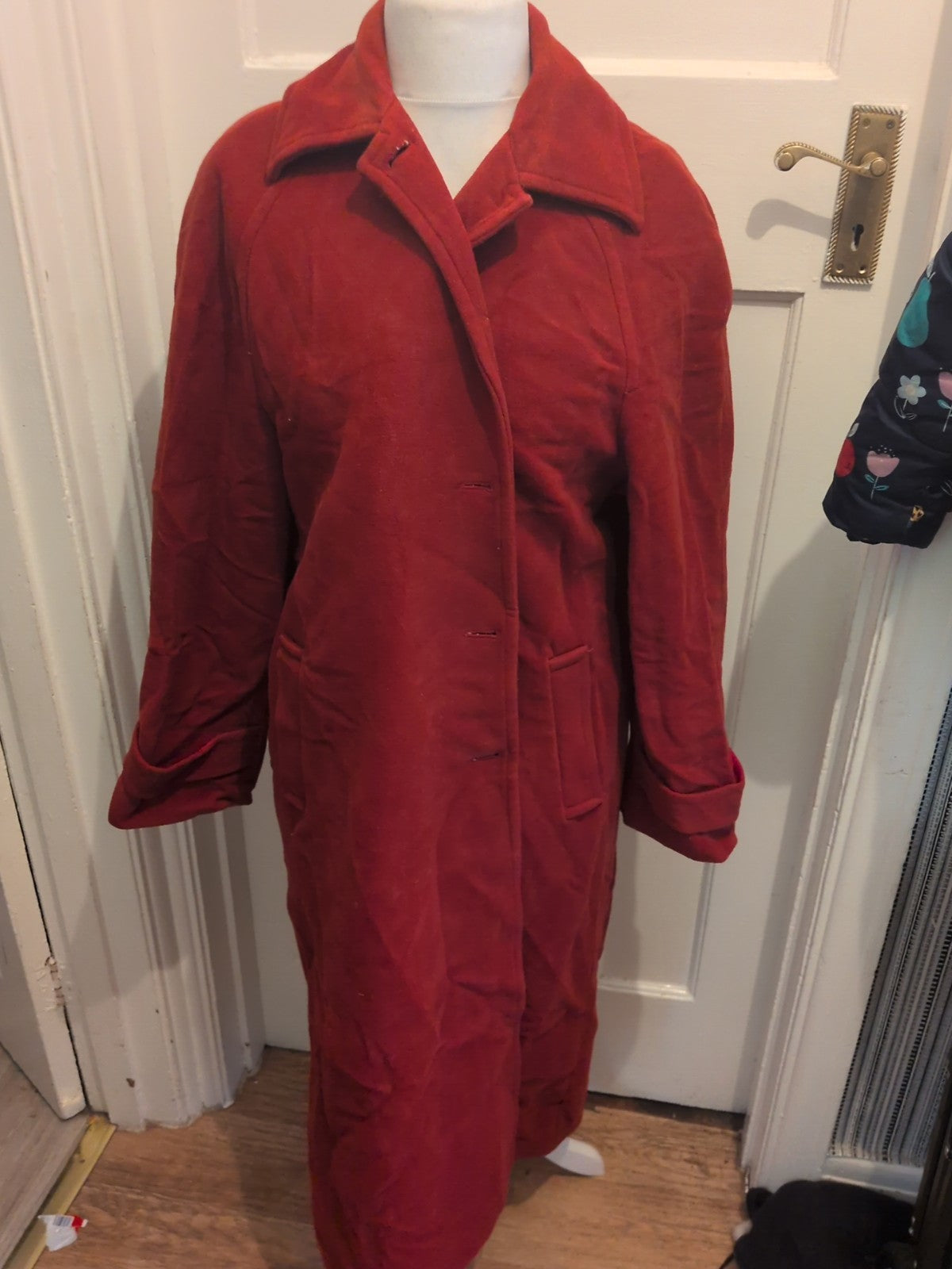 Grazia Large Red Lined Long Length Coat