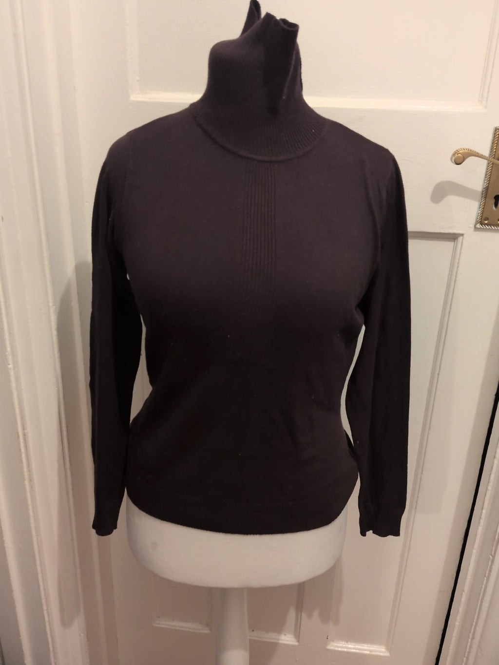 Ladies CC Size Small Brown long Sleeve Roll Neck Blouse