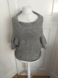 Ladies Primark Size 10 Grey Wooly Poncho