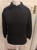 Contemporary Casuals Medium Black Knit Long Sleeve Jumper Collared