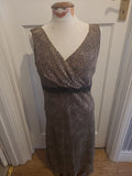 Ladies Quin & Donnelly Size 16 Brown Black Lined Sleeveless Dress