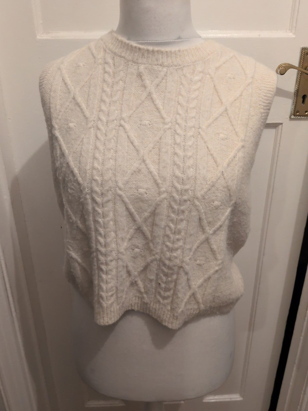 Primark Rita Ora Medium Cream Sleeveless Jumper Pullover