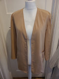 Ladies Windsmoor Size 12 Light Brown Padded Blazer Longline