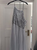 Brand New Boohoo 16 Grey Mesh Lined Sleeveless Dress