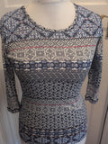 Olson 12 Blue Black Red Long Sleeve Blouse