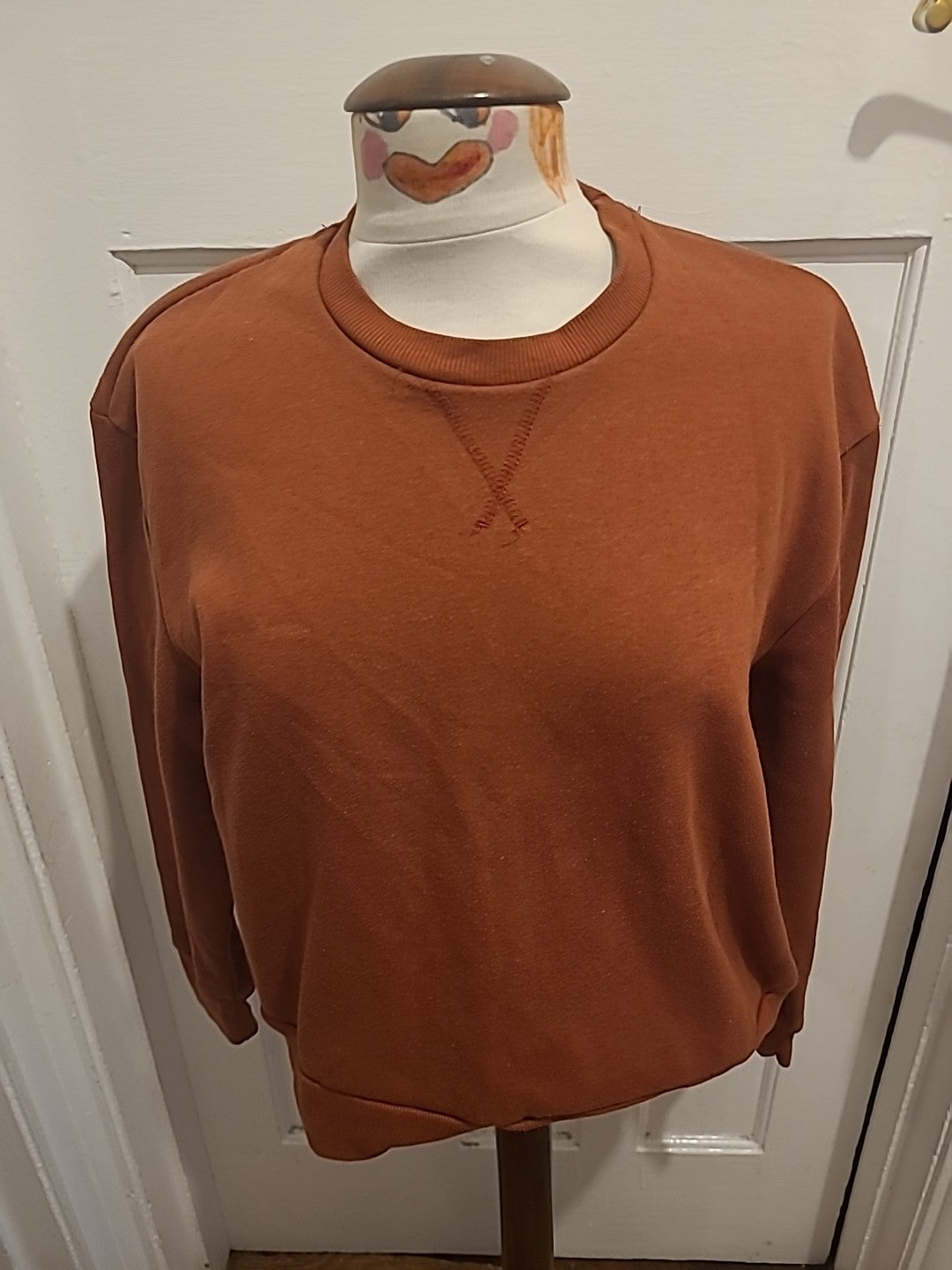 Mens Size Small Burnt Orange Pullover Jumper