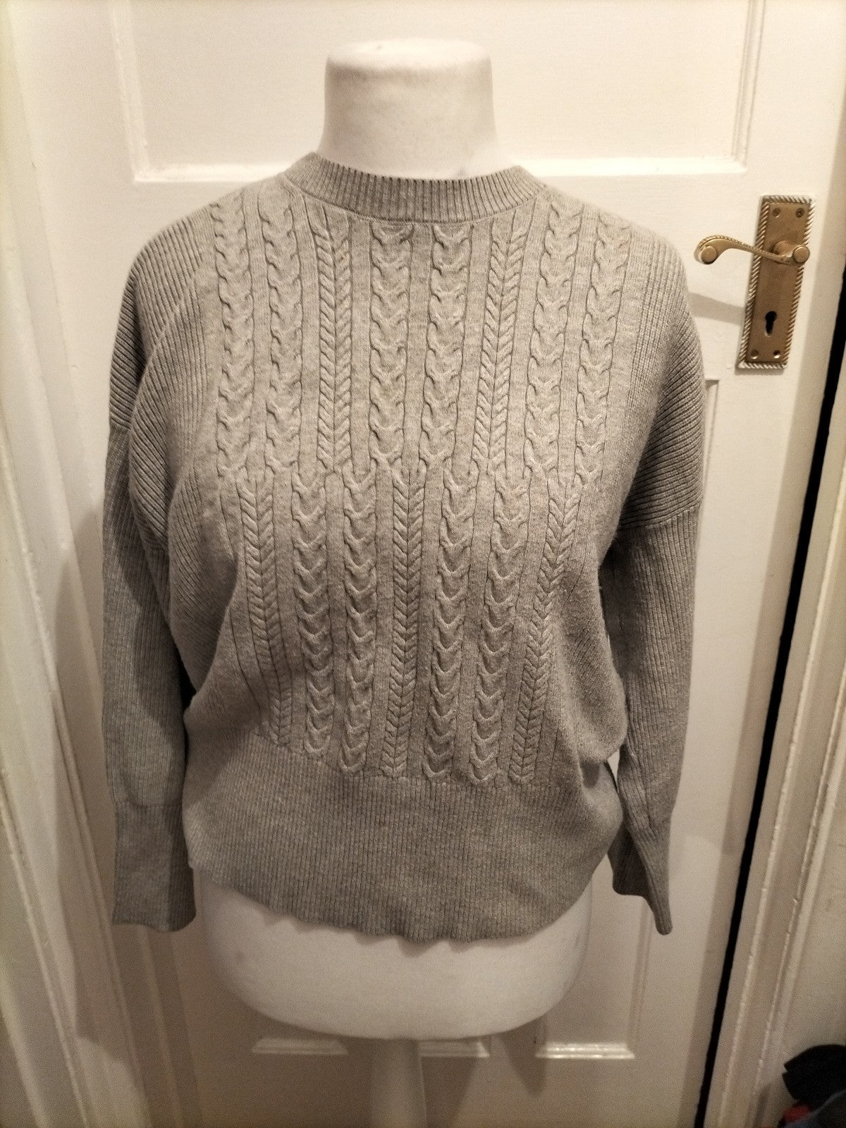 Marks And Spencer Medium Grey Patterned Jumper Mark On Front