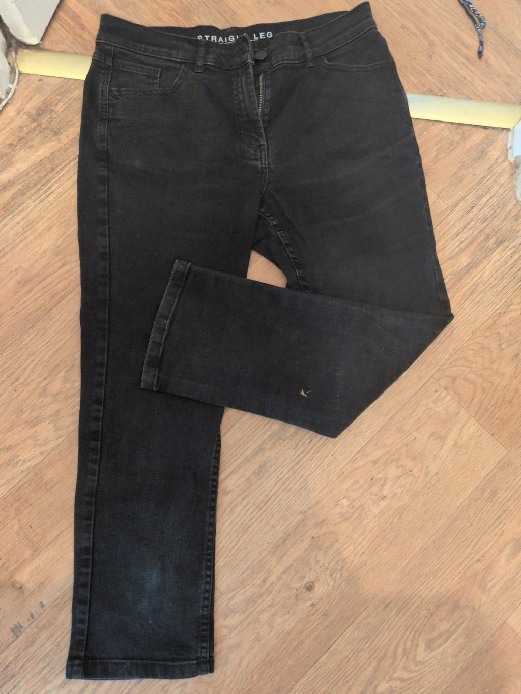 Marks And Spencer 14 XS Leg Straight Leg Black Jeans