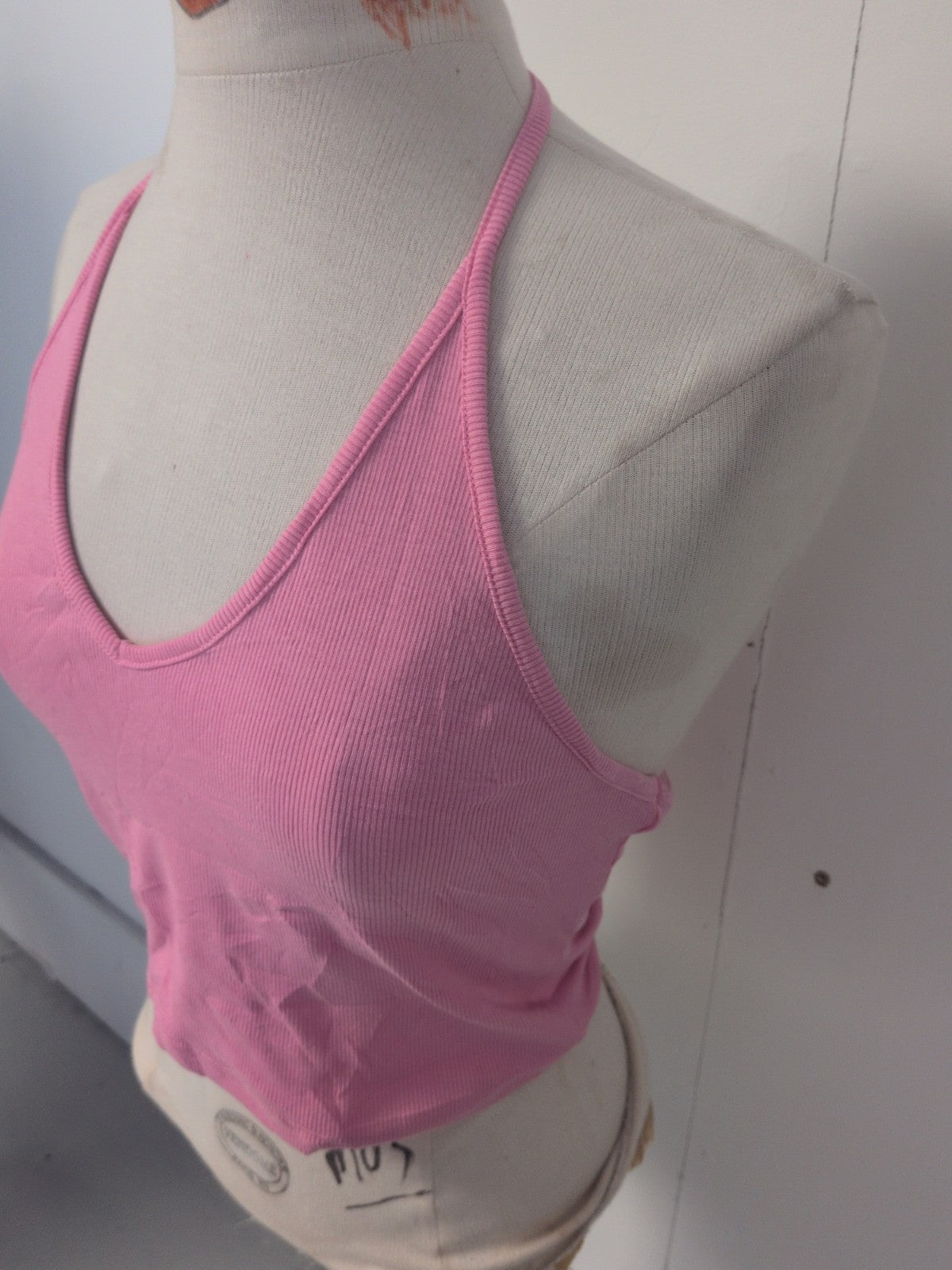 Ladies Cider Size Small Pink Sleeveless Halterneck Top