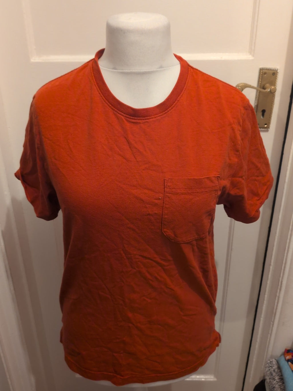 Mens M&S Size Medium Rust Orange Short Sleeved T-shirt