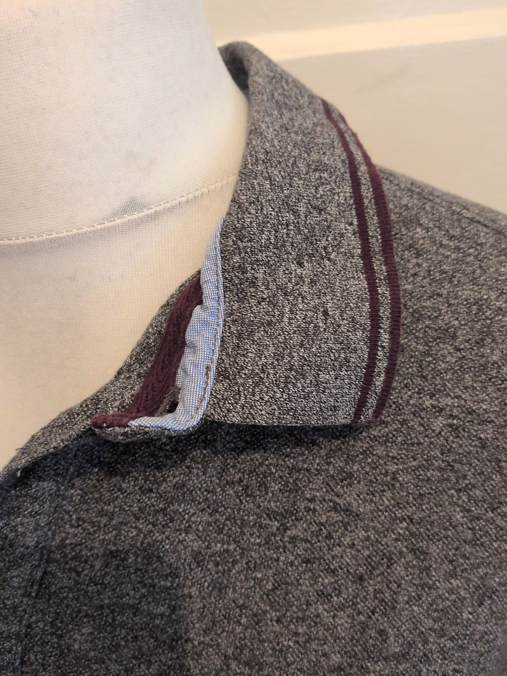 Blue Harbour XL Grey Fleck With Purple Short Sleeve Polo