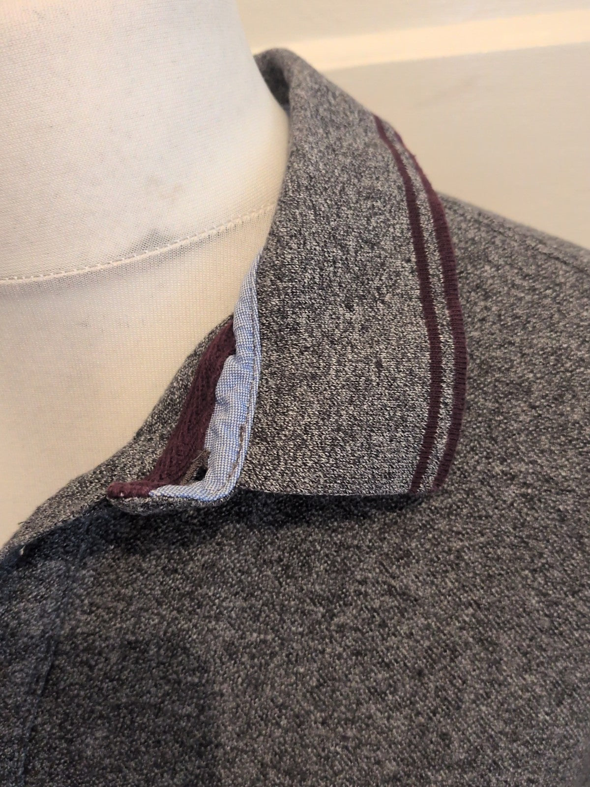 Blue Harbour XL Grey Fleck With Purple Short Sleeve Polo