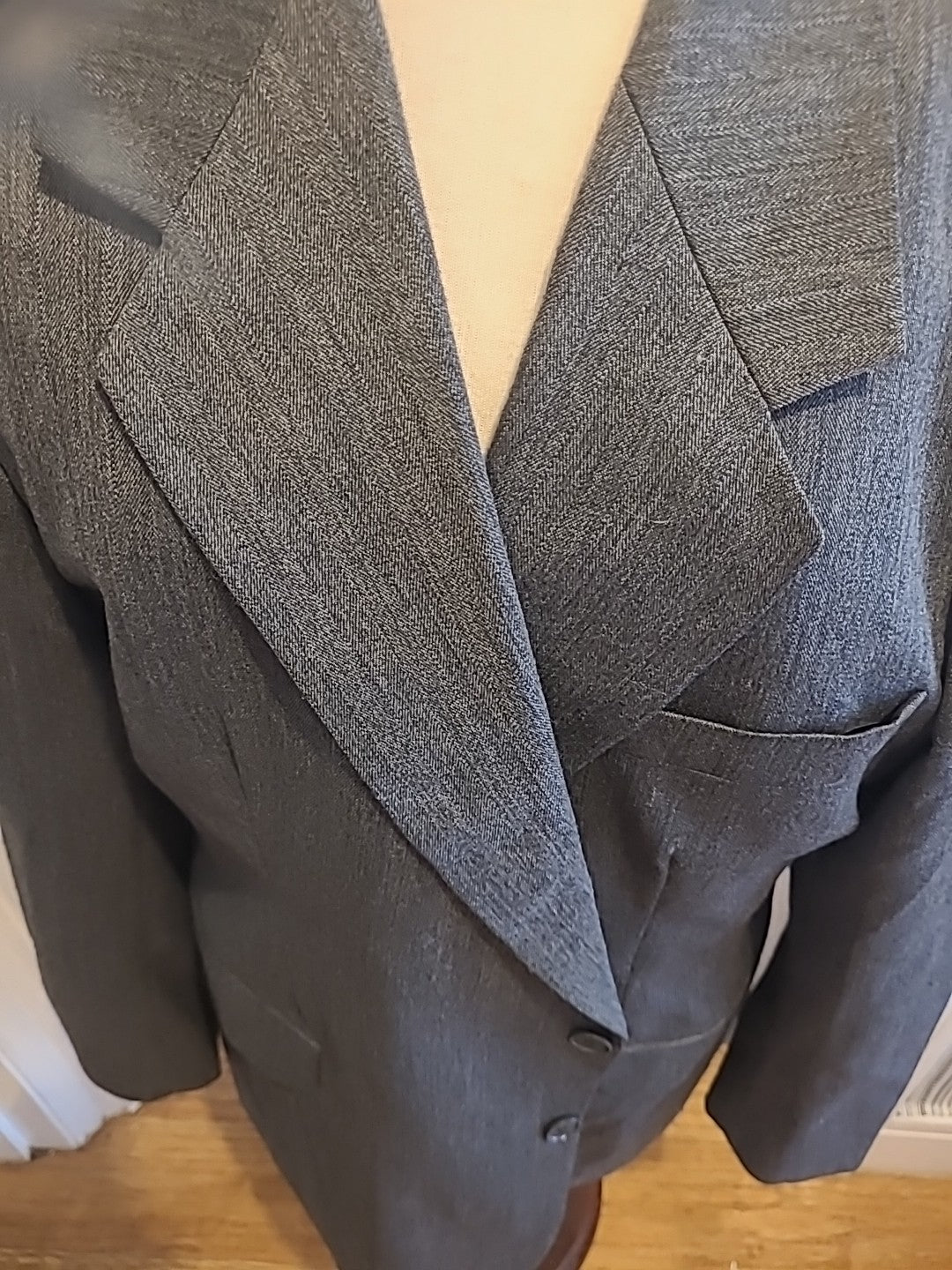 Mens Size Xl Grey Padded Lined Suit Jacket