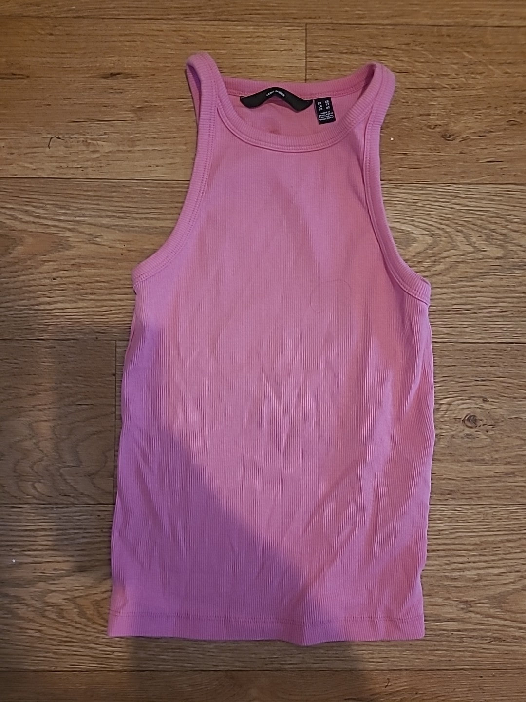 Ladies Vera Moda Size XS Pink Ribbed Sleeveless Tank Top