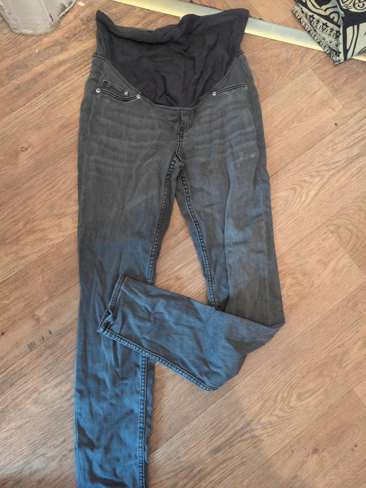 Medium Grey High Rib Super Skinny Maternity Jeans
