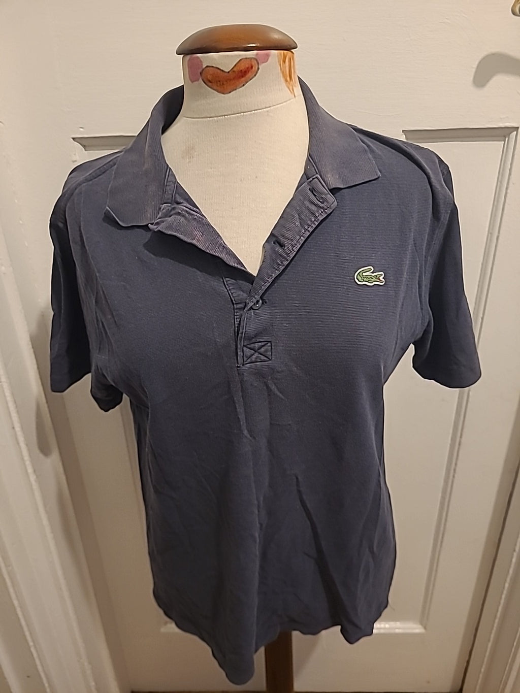 Mens Lacoste Sport Size Small Grey Short Sleeved Polo