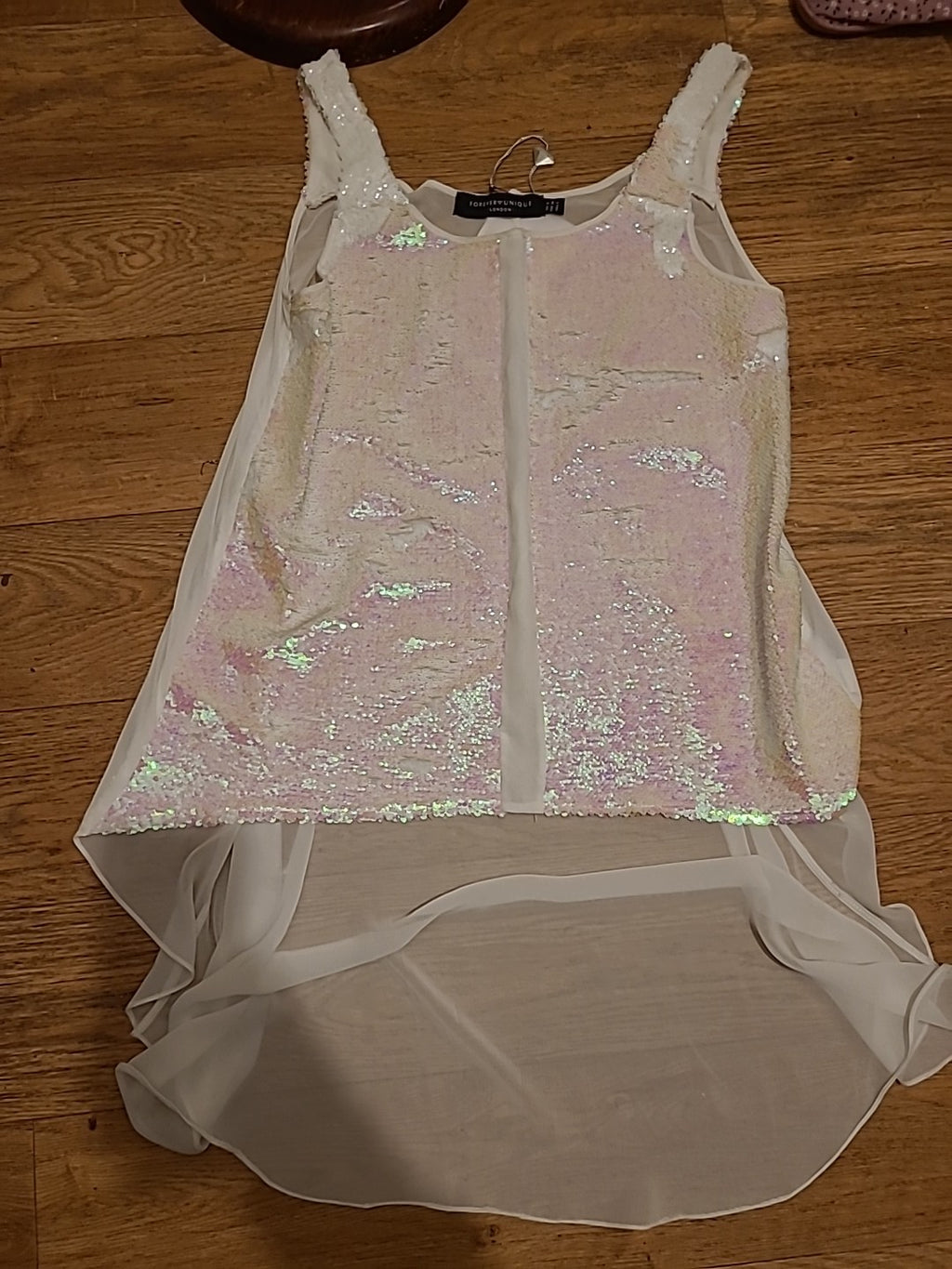 Brand New Ladies Forever Unique Size 8 Sequin Sleeveless Lined Dress