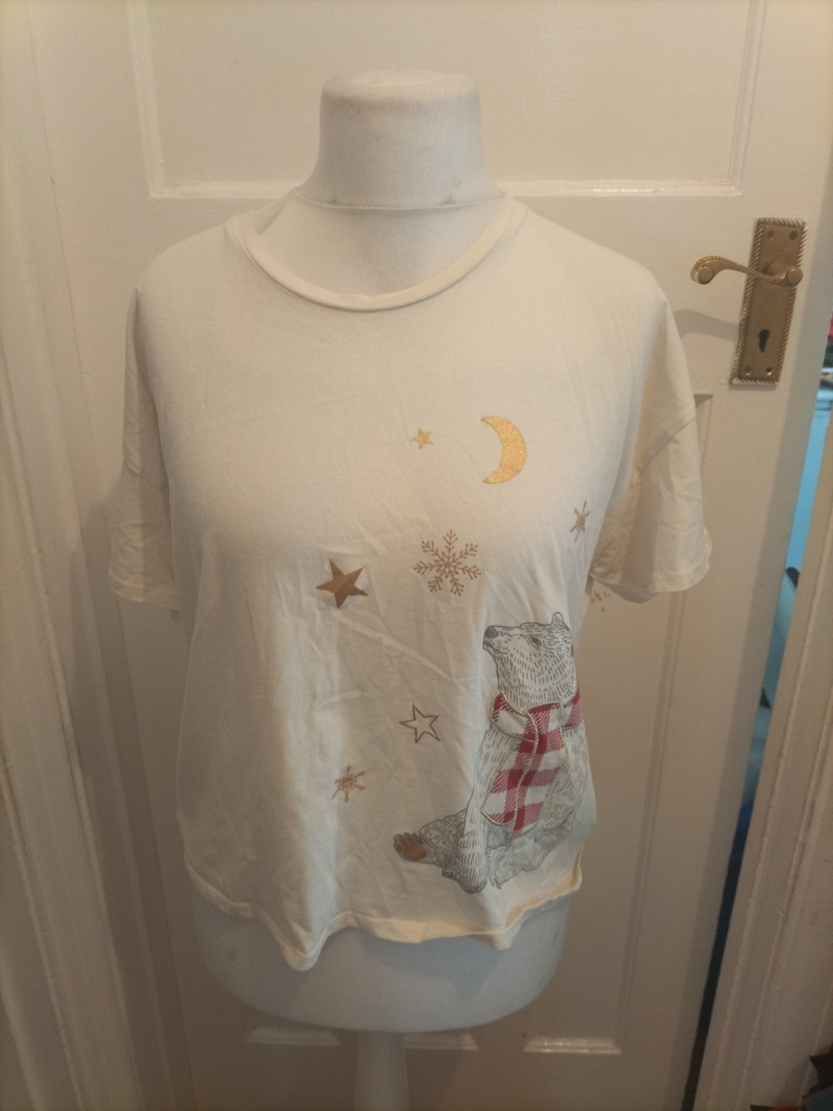 George 12-14 Teddy Short Sleeved Pyjama Top