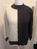 Ladies Next Size M Black And White Long Sleeved Pullover Jumper