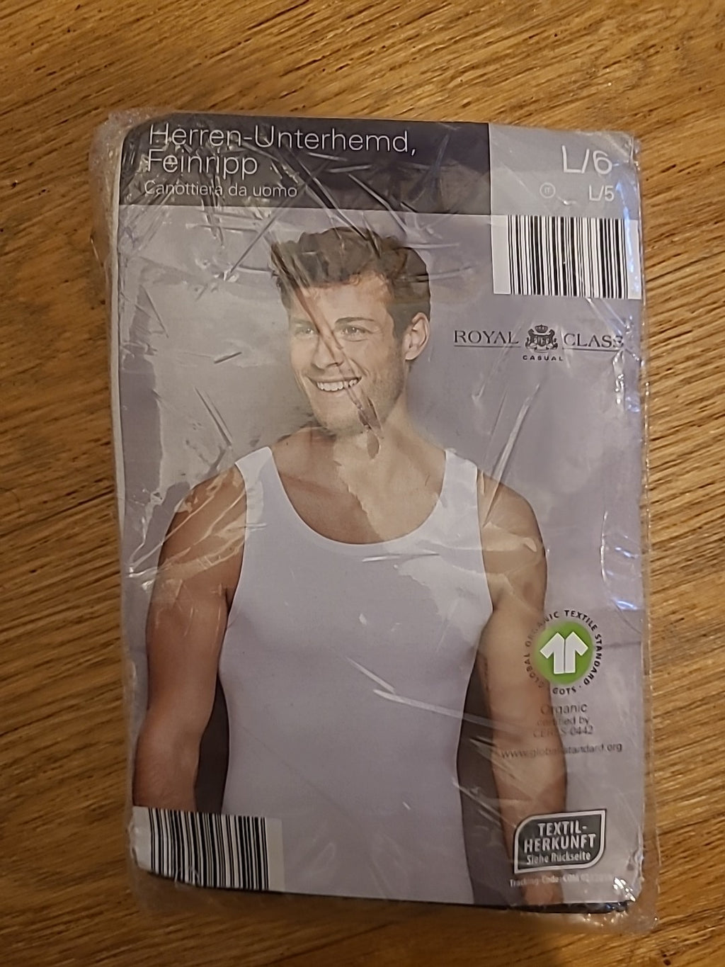 Brand New Mens Royal Class Size Large White Vest Top