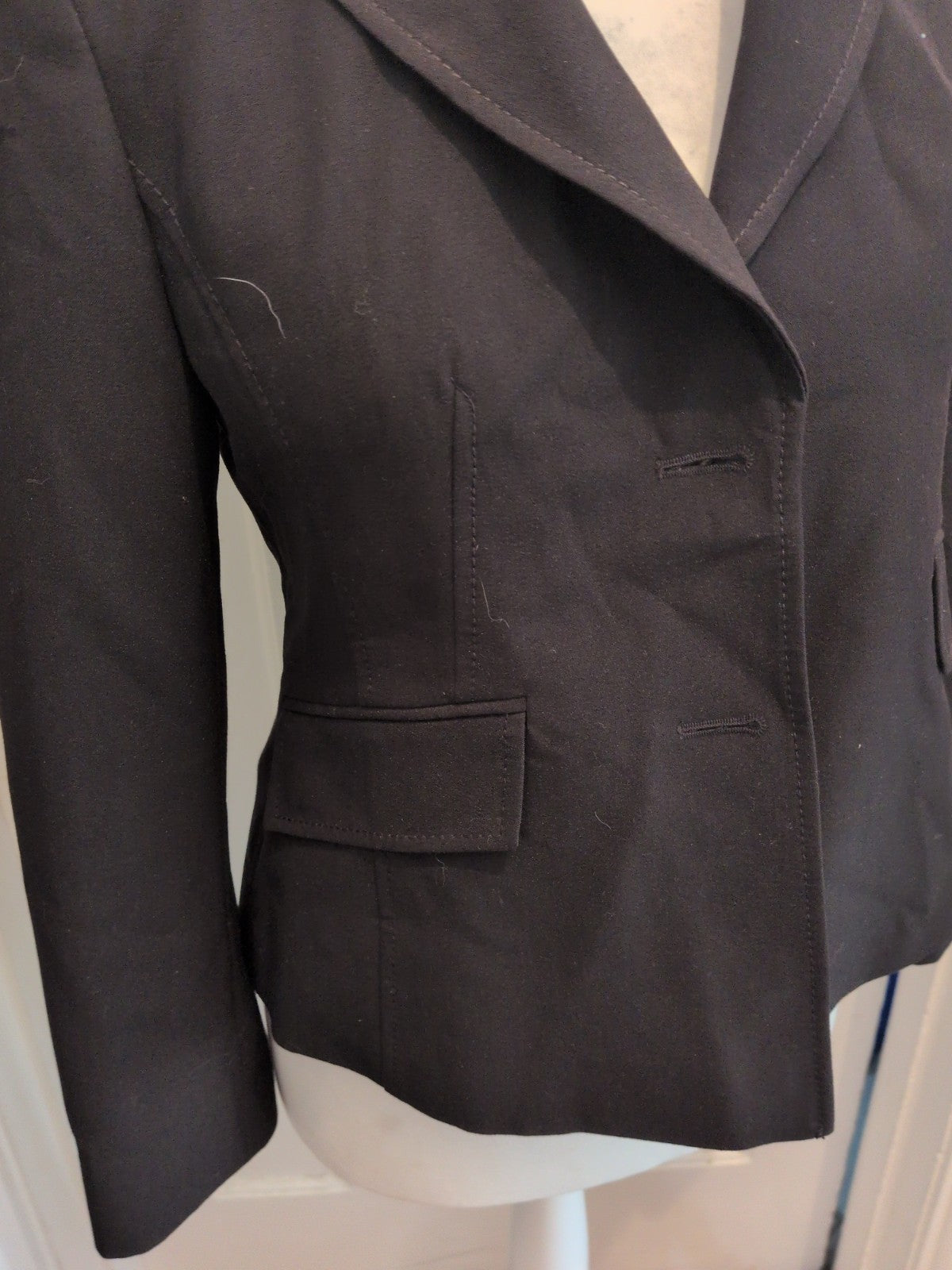 Debenhams Petite Collection 12P Black Blazer Lined And Padded