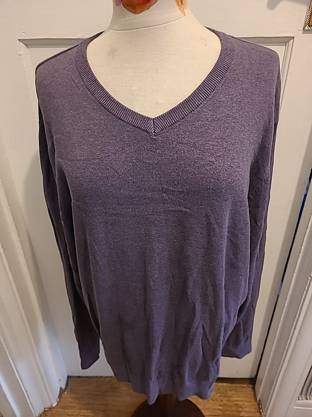 Mens Tu Man Size 2XL Pure Cotton Purple Long Sleeved Pullover Jumper