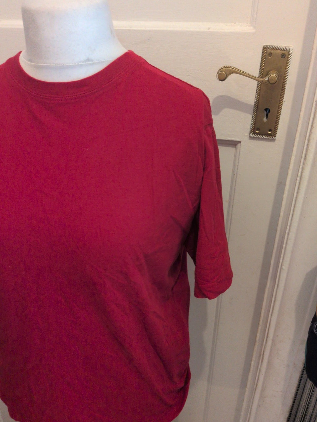 Ruffhewn Small Red Cotton Short Sleeve Plain T-shirt