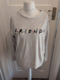 Ladies Primark Size Large Grey Super Soft Friends Pyjama Top Jumper