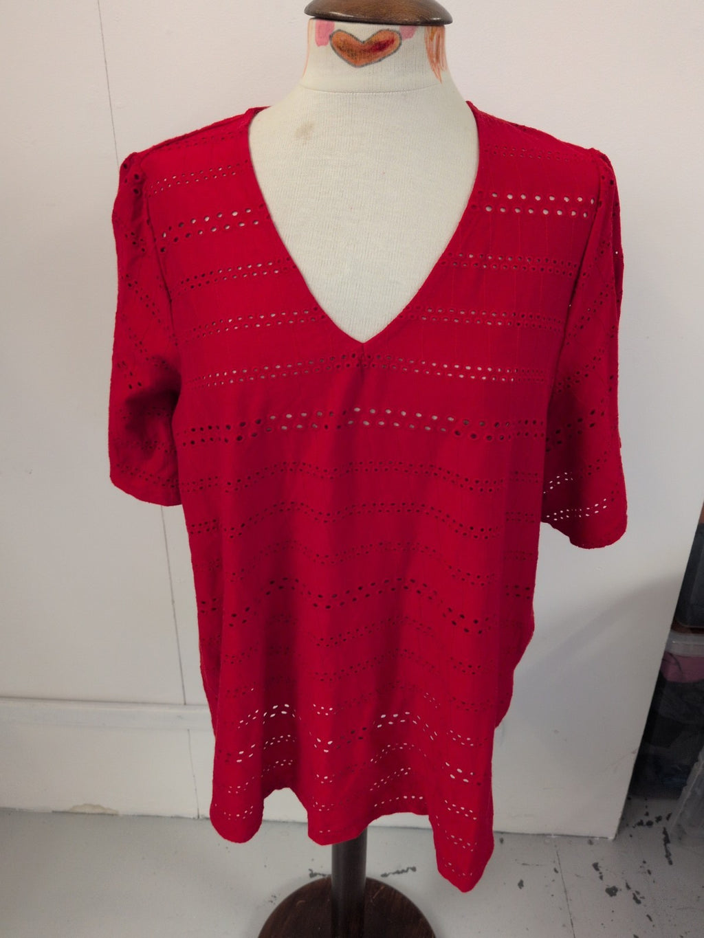 JD Williams 22 Red Short Sleeve Blouse