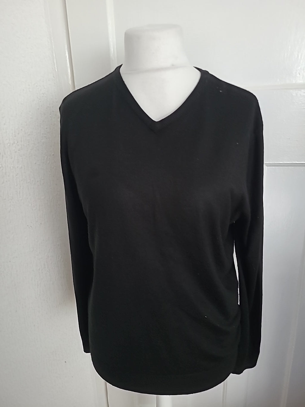 Mens Thomas Nash Size Small Black V Neck Jumper Small Mark On Shoulder