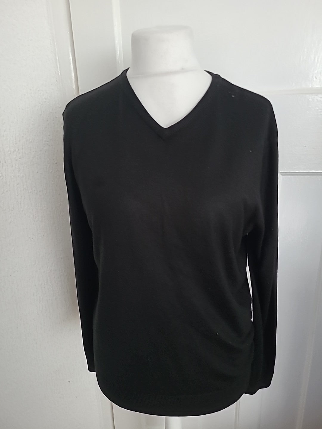 Mens Thomas Nash Size Small Black V Neck Jumper Small Mark On Shoulder