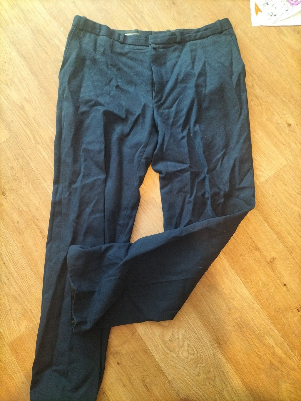 Mens Size Euro 52 Navy Trousers Wool