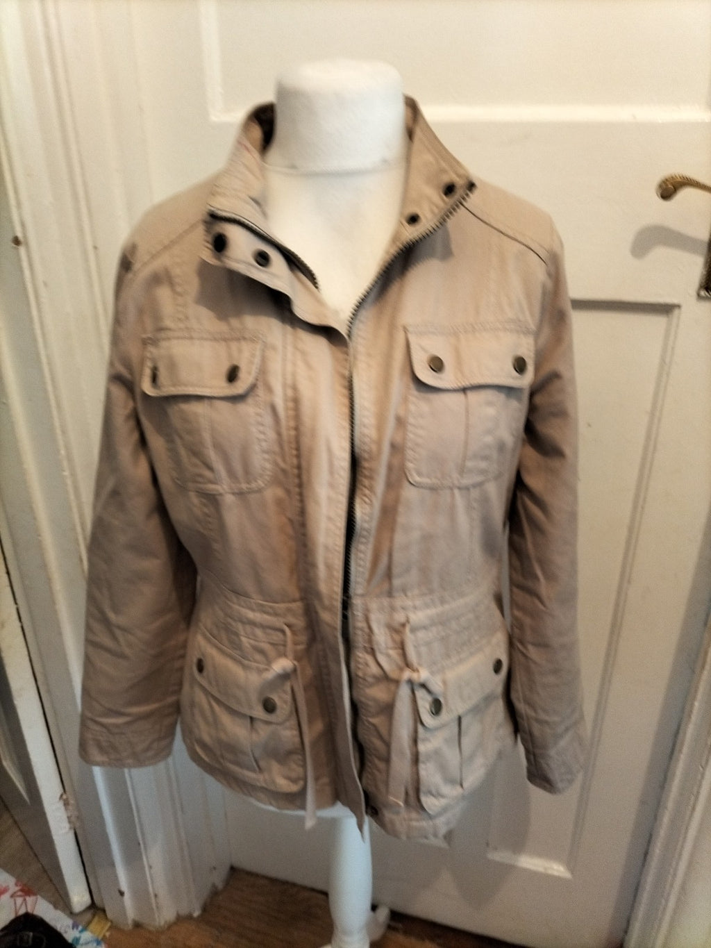 Dorothy Perkins 16 Fleece Lined Beige Full Zip Jacket