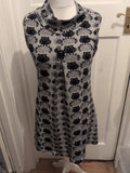 12 Grey And Black Owl Pattern Sleeveless Dress