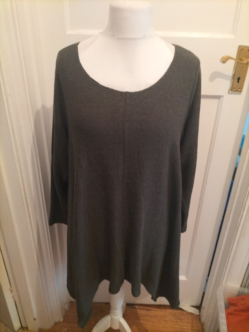 Yours 18 Dark Green Waterfall Pullover Jumper