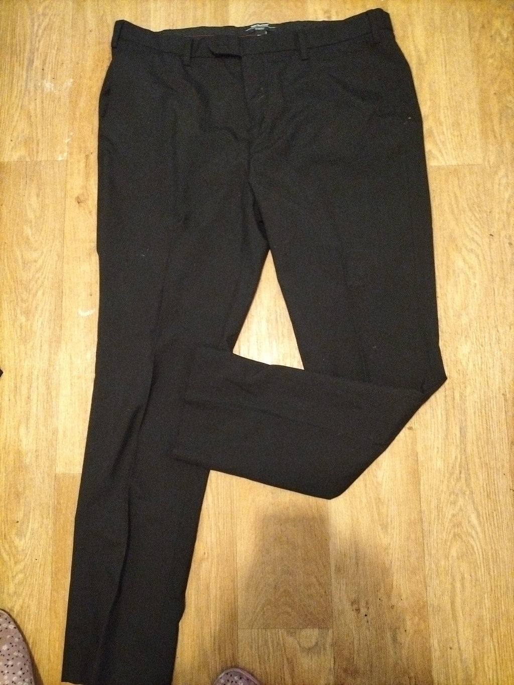 Mens Cedarwood State Size 40R Black Slim Fit Trousers