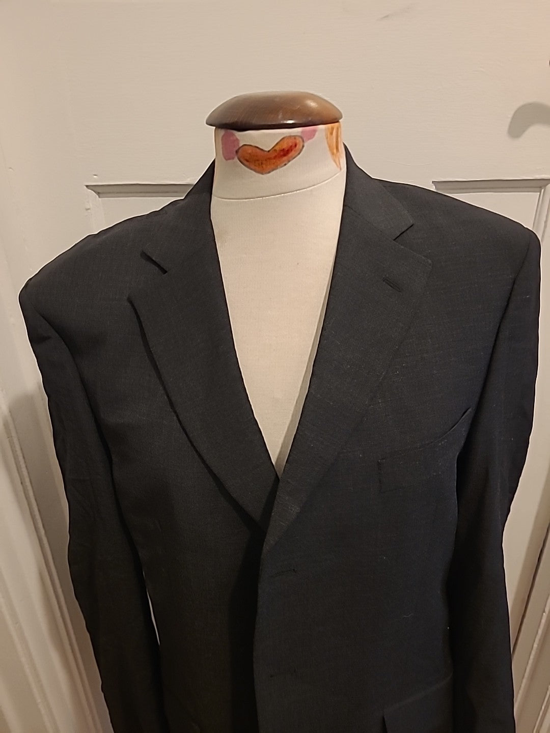 Mens Marks And Spencer Size 42L Dark Grey/Navy Padded Lined Blazer