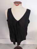 Wallis 16 Black Crinkle Rib Sleeveless Blouse