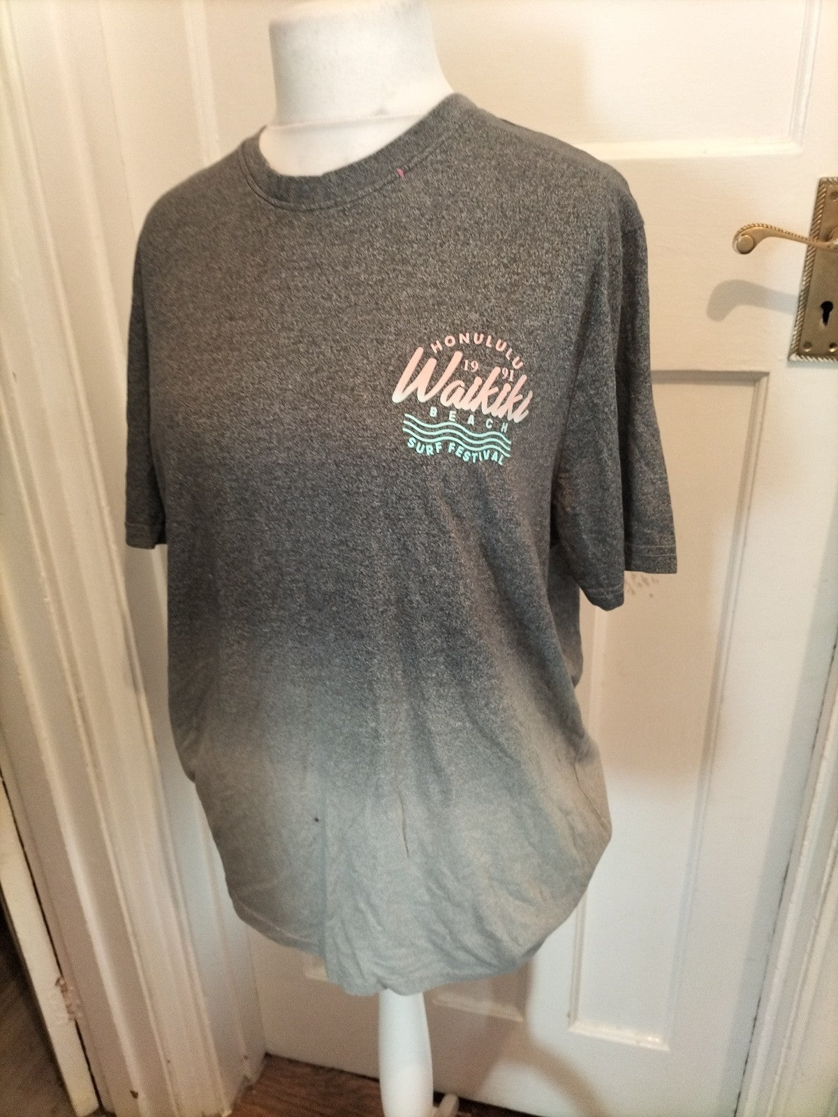 Mens F&F Size XL Grey Fleck Short Sleeved Honolulu Tshirt
