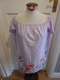 Ladies Shein Dress Size XL(16) Lilac Floral  Off The Shoulders