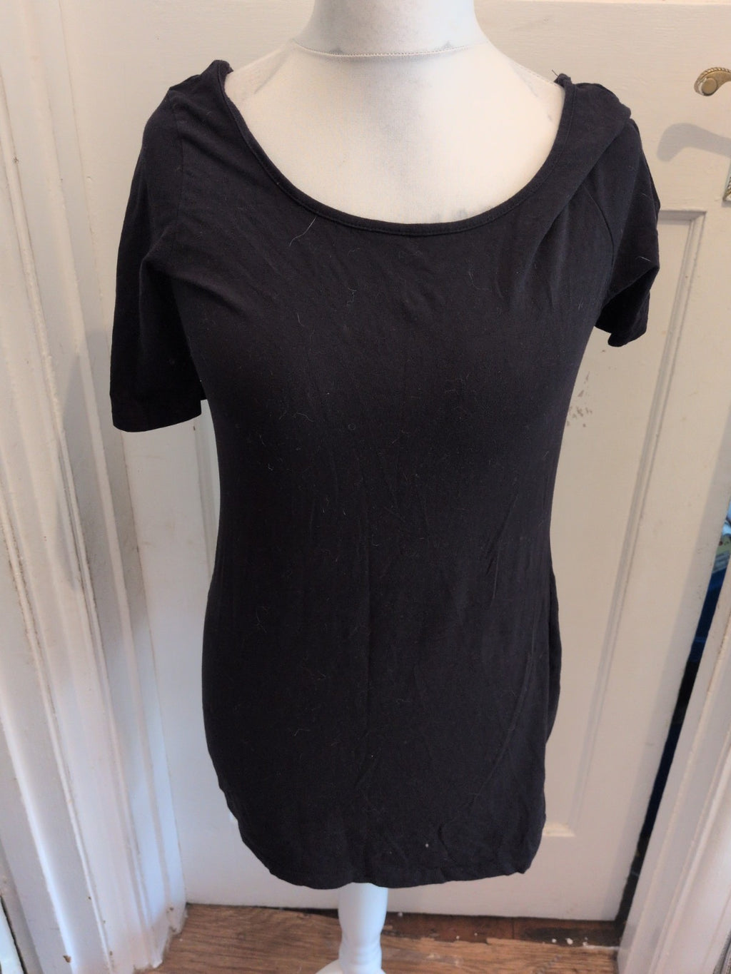 Ladies George Size 16 Black Short Sleeve Wide Neck T-shirt