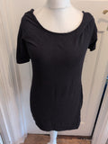 Ladies George Size 16 Black Short Sleeve Wide Neck T-shirt