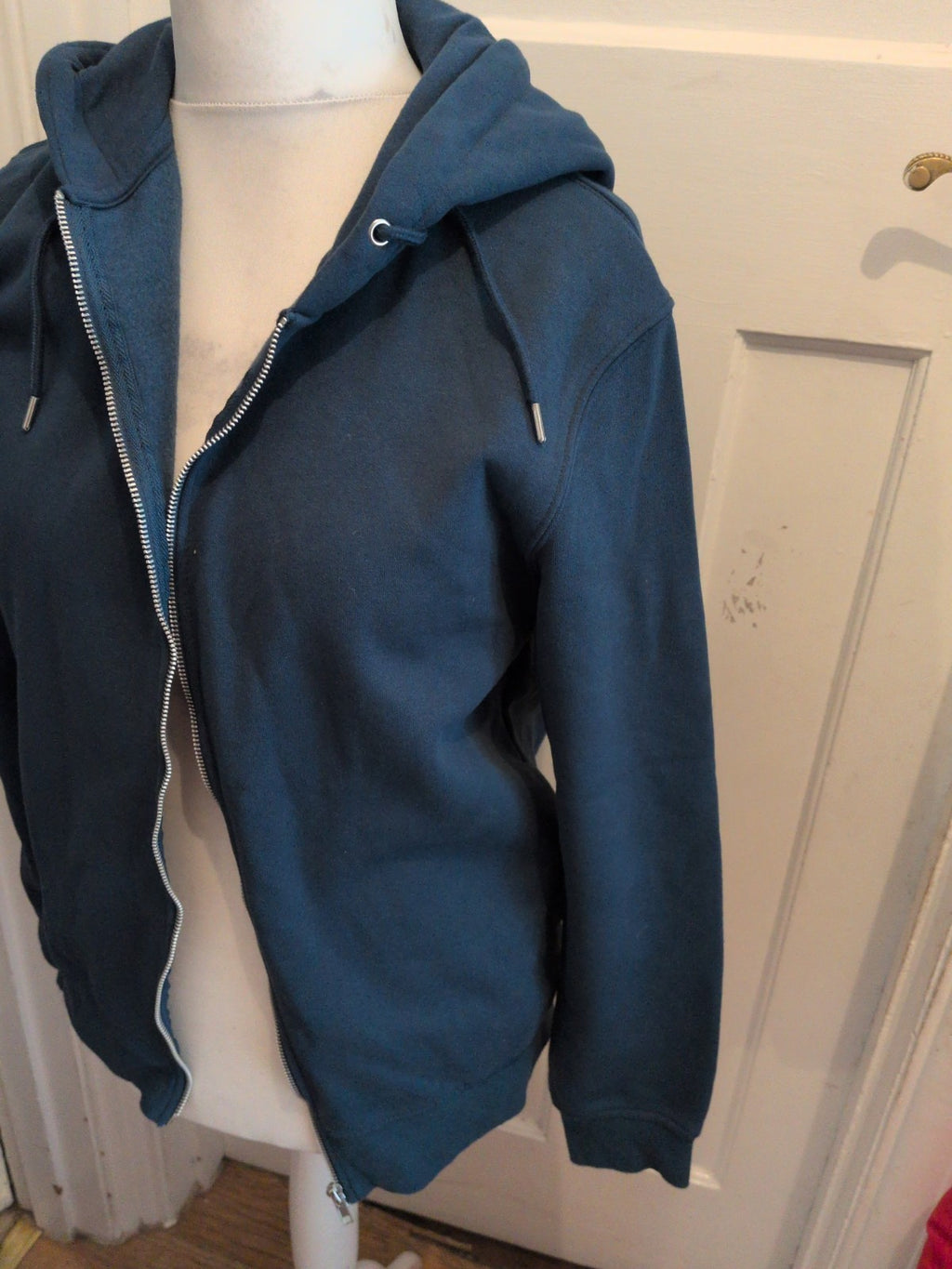 Mens Primark Medium Dark Teal Full Zip Hoodie
