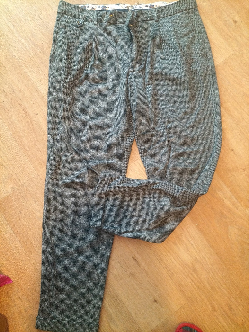 Mens Zara Size 36 Patterned Trousers
