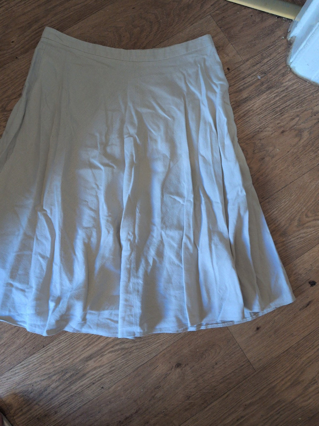 Ladies M&S Collection Size 12 Stone Knee Length Flare Skirt With Linen