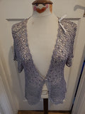 Ladies Anna Rose Collection Size XL Silver Lace Blouse