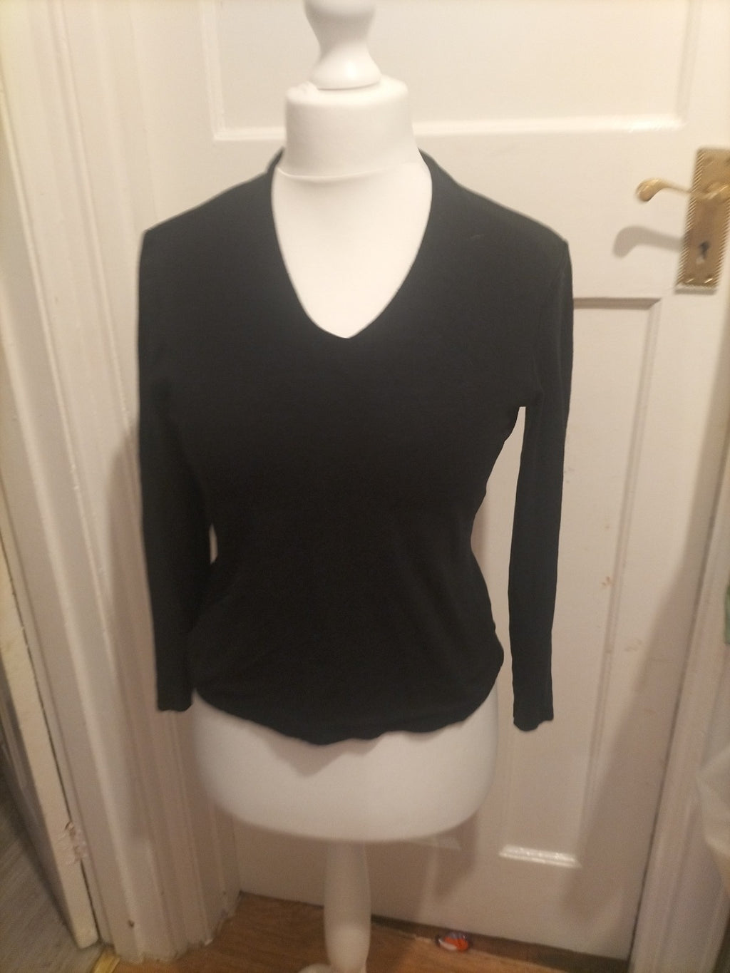 Ladies Talbots Size Medium Black Long Sleeved Top