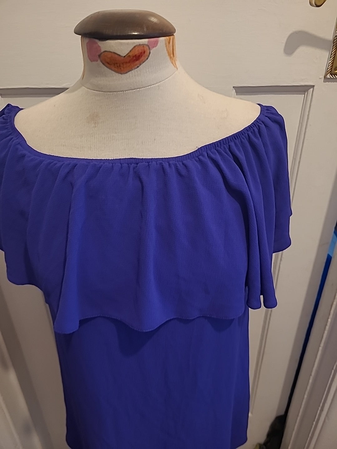 Ladies New Look Size 10 Purple Short Sleeved Dress