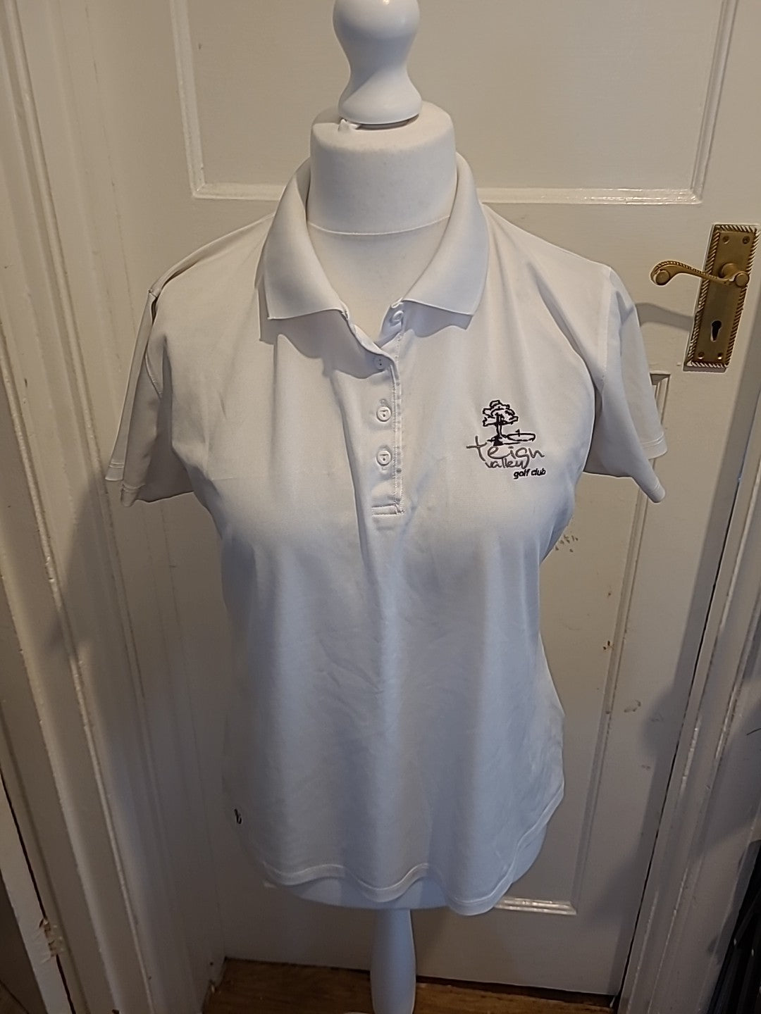 Ladies Size 16 White Golf Polo Short Sleeve Teign Valley
